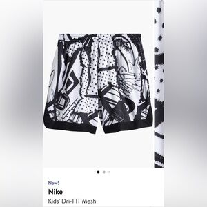 Nike Kids' Black and White basketball Graphic Shorts, size M, EUC
